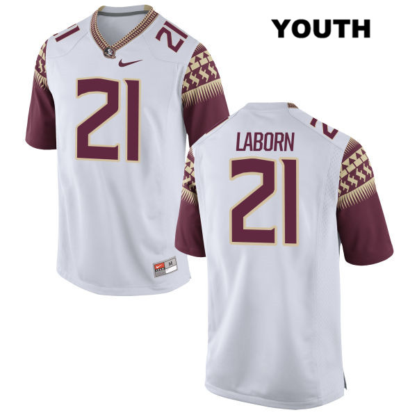 Youth NCAA Nike Florida State Seminoles #21 Khalan Laborn College White Stitched Authentic Football Jersey QGQ2769LG